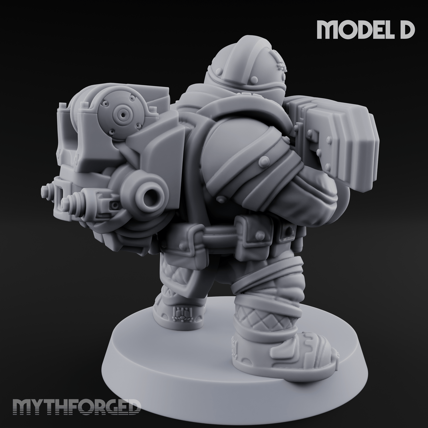 Both Barrels Blazing Space Dwarf Soldiers D Miniature for Dungeons and Dragons, Pathfinder or other TTRPGs
