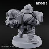 Both Barrels Blazing Space Dwarf Soldiers D Miniature for Dungeons and Dragons, Pathfinder or other TTRPGs