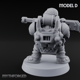 Both Barrels Blazing Space Dwarf Soldiers D Miniature for Dungeons and Dragons, Pathfinder or other TTRPGs