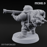 Both Barrels Blazing Space Dwarf Soldiers D Miniature for Dungeons and Dragons, Pathfinder or other TTRPGs