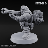 Both Barrels Blazing Space Dwarf Soldiers D Miniature for Dungeons and Dragons, Pathfinder or other TTRPGs