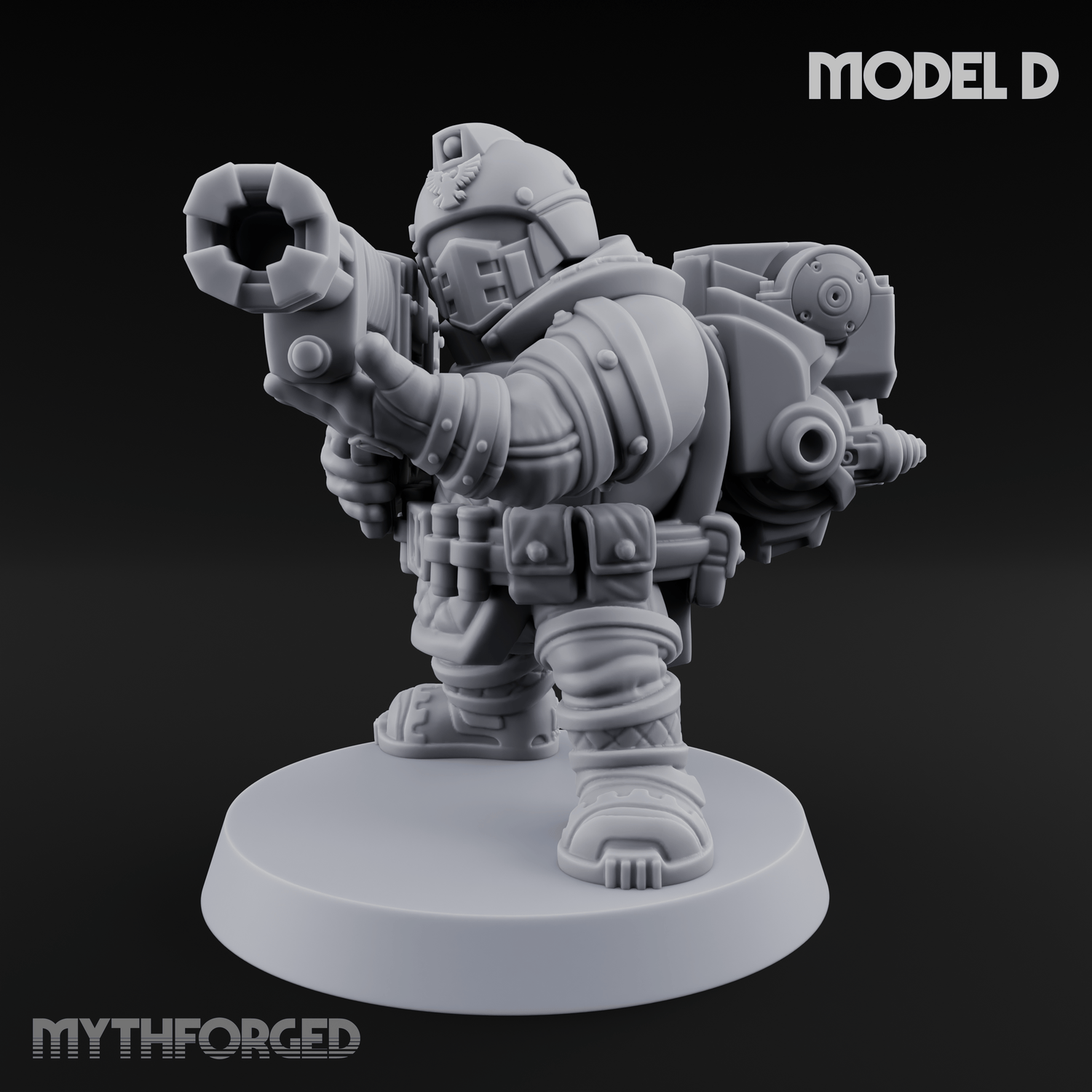 Both Barrels Blazing Space Dwarf Soldiers D Miniature for Dungeons and Dragons, Pathfinder or other TTRPGs