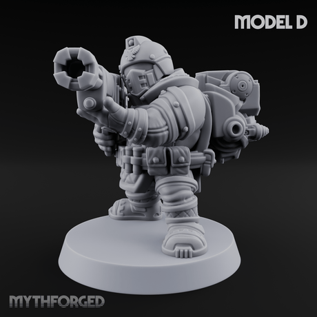 Both Barrels Blazing Space Dwarf Soldiers D Miniature for Dungeons and Dragons, Pathfinder or other TTRPGs