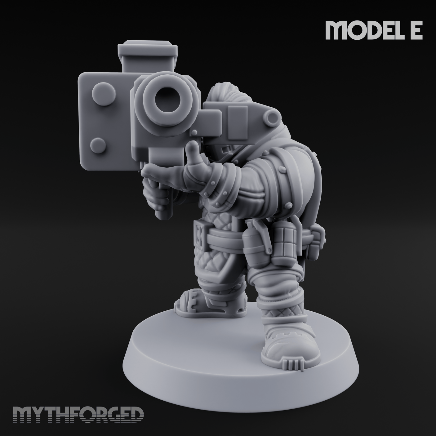 Both Barrels Blazing Space Dwarf Soldiers E Miniature for Dungeons and Dragons, Pathfinder or other TTRPGs