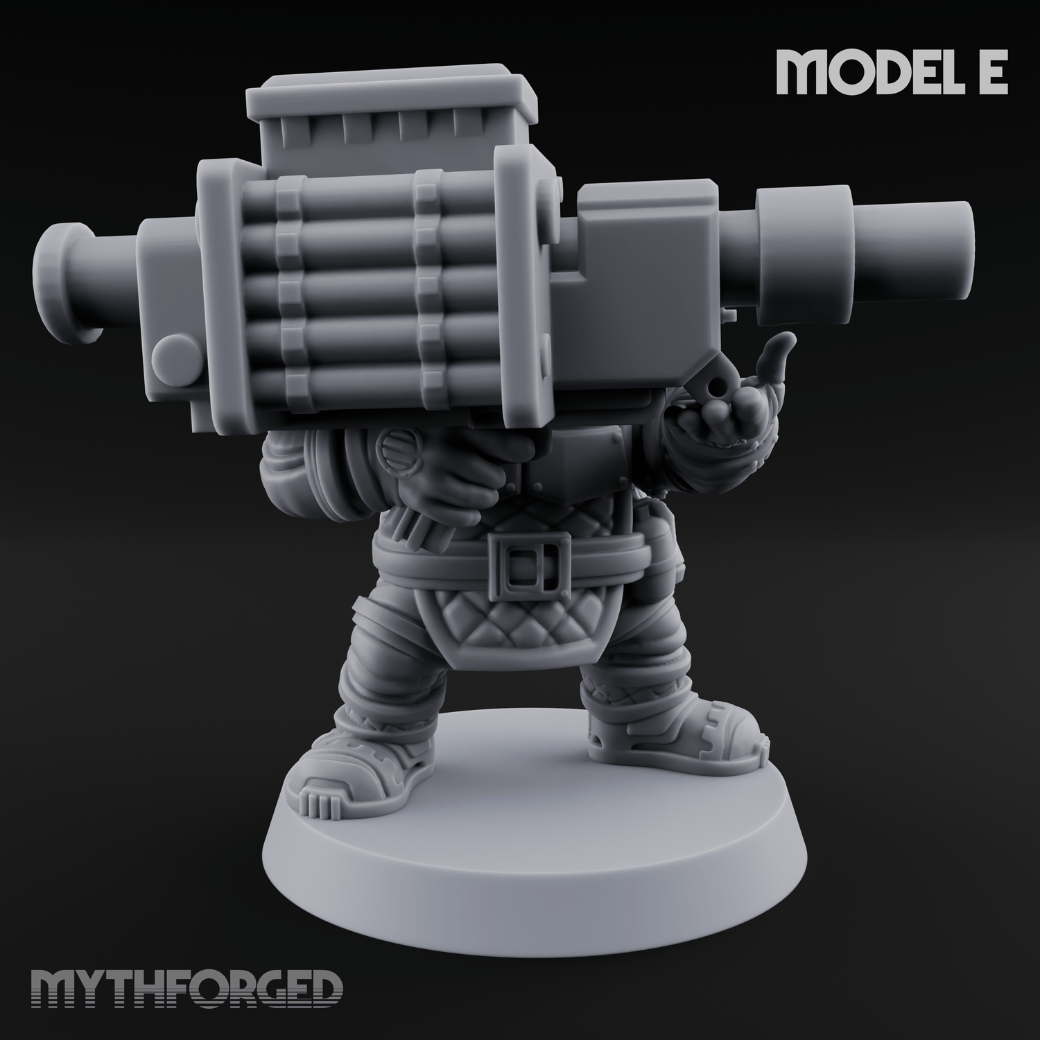 Both Barrels Blazing Space Dwarf Soldiers E Miniature for Dungeons and Dragons, Pathfinder or other TTRPGs