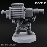 Both Barrels Blazing Space Dwarf Soldiers E Miniature for Dungeons and Dragons, Pathfinder or other TTRPGs