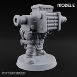 Both Barrels Blazing Space Dwarf Soldiers E Miniature for Dungeons and Dragons, Pathfinder or other TTRPGs