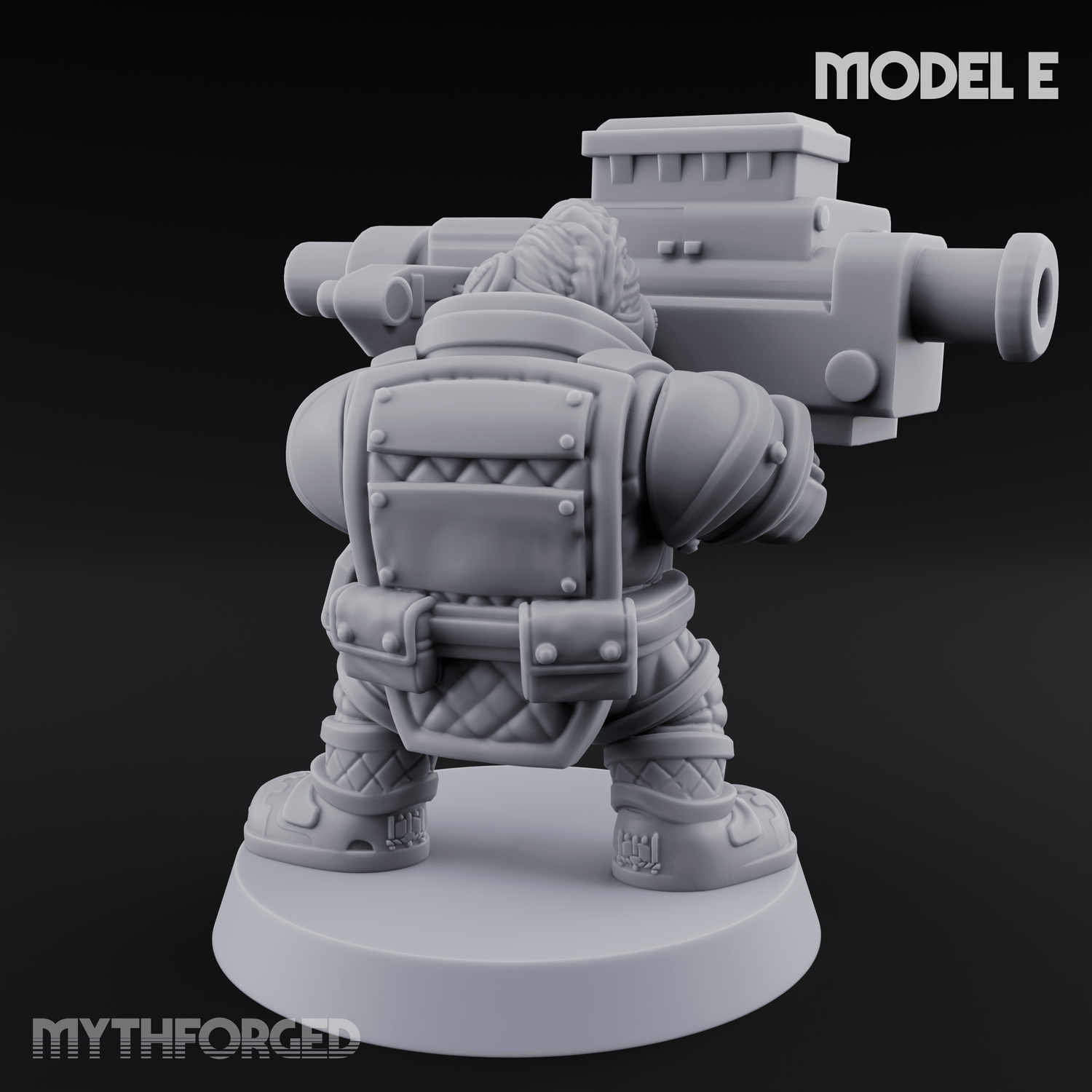 Both Barrels Blazing Space Dwarf Soldiers E Miniature for Dungeons and Dragons, Pathfinder or other TTRPGs