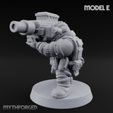 Both Barrels Blazing Space Dwarf Soldiers E Miniature for Dungeons and Dragons, Pathfinder or other TTRPGs