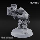 Both Barrels Blazing Space Dwarf Soldiers E Miniature for Dungeons and Dragons, Pathfinder or other TTRPGs