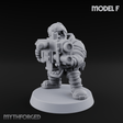Both Barrels Blazing Space Dwarf Soldiers F Miniature for Dungeons and Dragons, Pathfinder or other TTRPGs