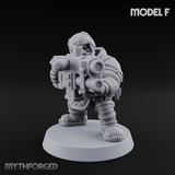 Both Barrels Blazing Space Dwarf Soldiers F Miniature for Dungeons and Dragons, Pathfinder or other TTRPGs