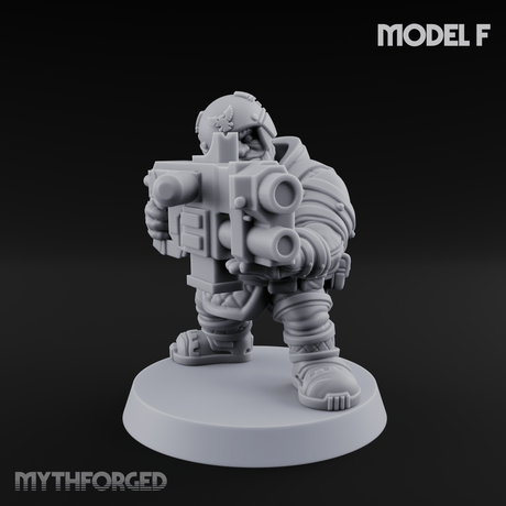 Both Barrels Blazing Space Dwarf Soldiers F Miniature for Dungeons and Dragons, Pathfinder or other TTRPGs