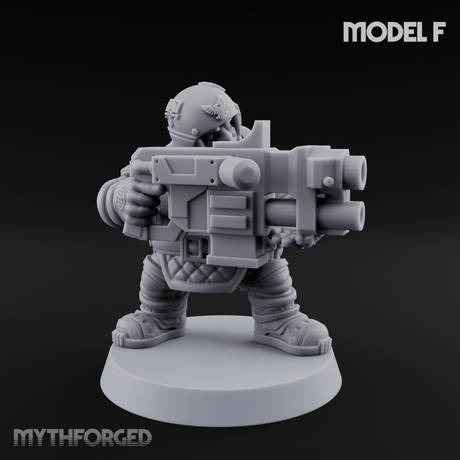 Both Barrels Blazing Space Dwarf Soldiers F Miniature for Dungeons and Dragons, Pathfinder or other TTRPGs