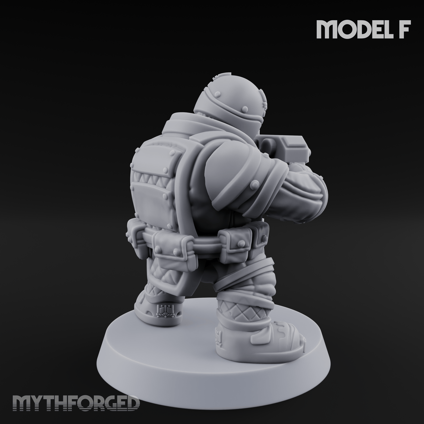Both Barrels Blazing Space Dwarf Soldiers F Miniature for Dungeons and Dragons, Pathfinder or other TTRPGs