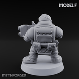 Both Barrels Blazing Space Dwarf Soldiers F Miniature for Dungeons and Dragons, Pathfinder or other TTRPGs