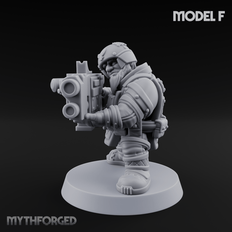 Both Barrels Blazing Space Dwarf Soldiers F Miniature for Dungeons and Dragons, Pathfinder or other TTRPGs
