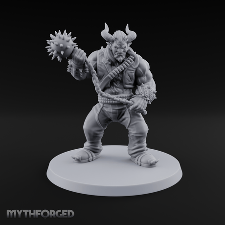 Spiked Mace Hoisting Troll Smasher Miniature for Dungeons and Dragons, Pathfinder or other TTRPGs