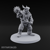 Spiked Mace Hoisting Troll Smasher Miniature for Dungeons and Dragons, Pathfinder or other TTRPGs