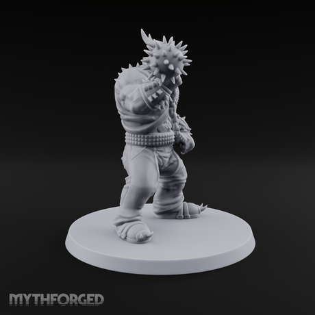 Spiked Mace Hoisting Troll Smasher Miniature for Dungeons and Dragons, Pathfinder or other TTRPGs