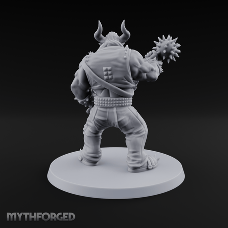 Spiked Mace Hoisting Troll Smasher Miniature for Dungeons and Dragons, Pathfinder or other TTRPGs