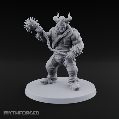 Spiked Mace Hoisting Troll Smasher Miniature for Dungeons and Dragons, Pathfinder or other TTRPGs