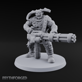 Gatling Gun Grinning Troll Gunner Miniature for Dungeons and Dragons, Pathfinder or other TTRPGs