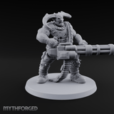 Gatling Gun Grinning Troll Gunner Miniature for Dungeons and Dragons, Pathfinder or other TTRPGs