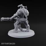 Gatling Gun Grinning Troll Gunner Miniature for Dungeons and Dragons, Pathfinder or other TTRPGs