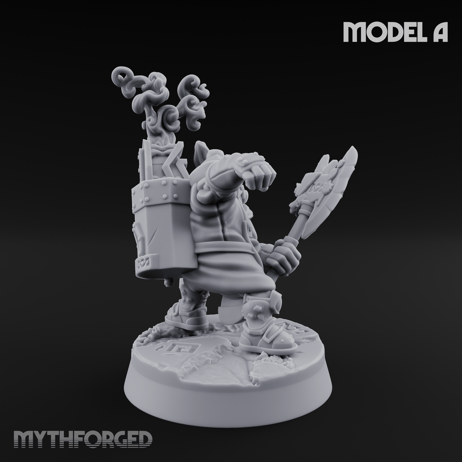 Smoke Venting Dwarf Gadgeteer A Miniature for Dungeons and Dragons, Pathfinder or other TTRPGs