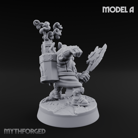 Smoke Venting Dwarf Gadgeteer A Miniature for Dungeons and Dragons, Pathfinder or other TTRPGs