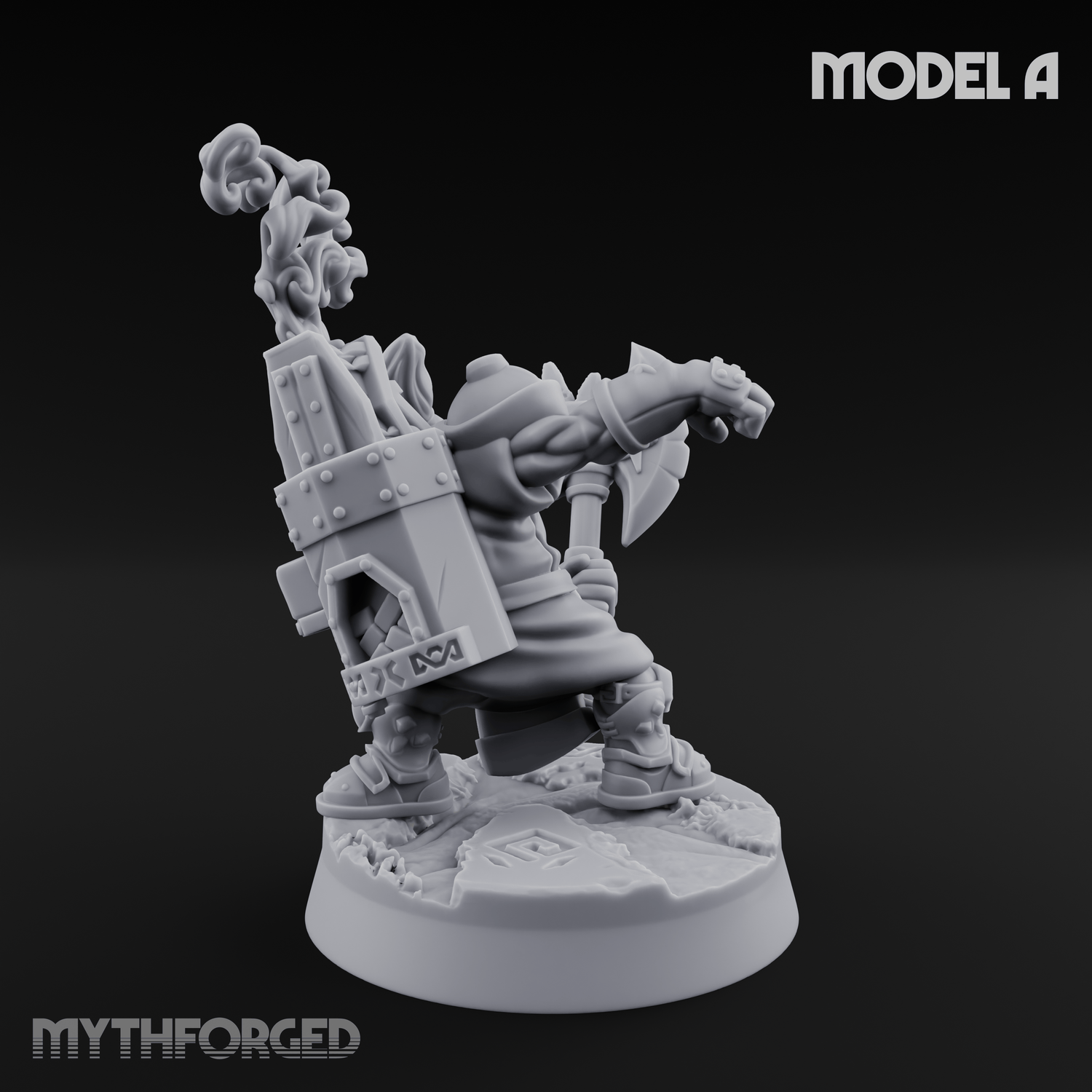 Smoke Venting Dwarf Gadgeteer A Miniature for Dungeons and Dragons, Pathfinder or other TTRPGs