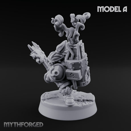 Smoke Venting Dwarf Gadgeteer A Miniature for Dungeons and Dragons, Pathfinder or other TTRPGs