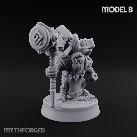 Smoke Venting Dwarf Gadgeteer B Miniature for Dungeons and Dragons, Pathfinder or other TTRPGs