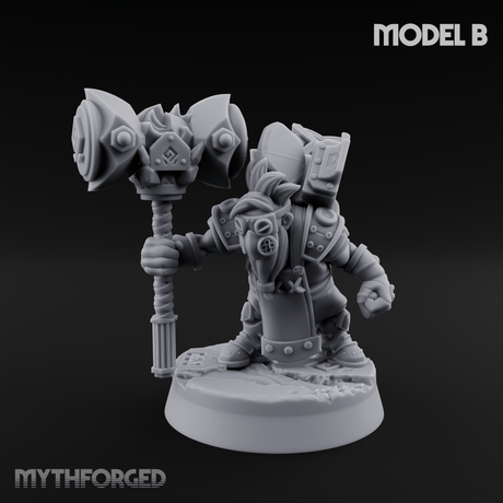 Smoke Venting Dwarf Gadgeteer B Miniature for Dungeons and Dragons, Pathfinder or other TTRPGs
