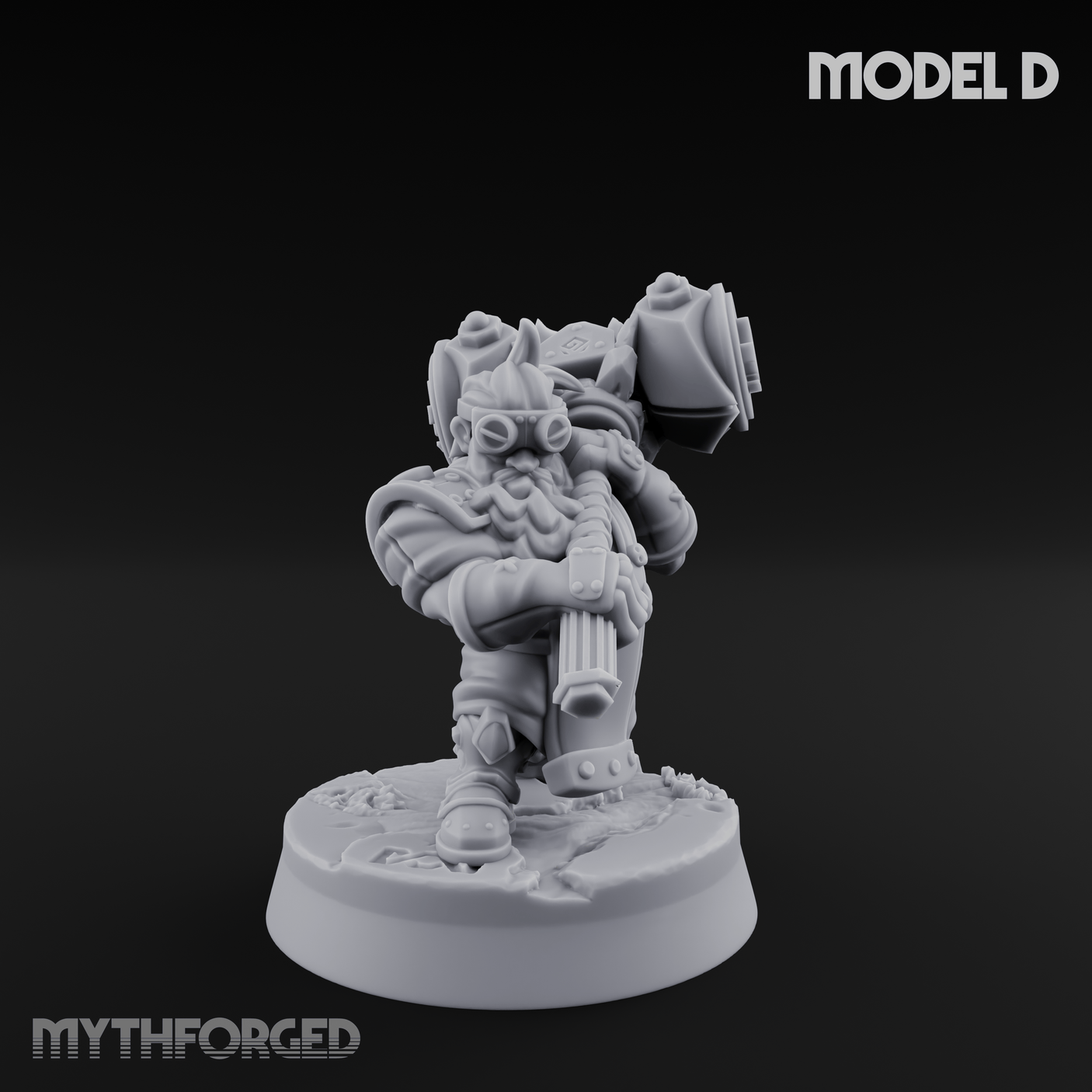 Smoke Venting Dwarf Gadgeteer Miniature for Dungeons and Dragons, Pathfinder or other TTRPGs