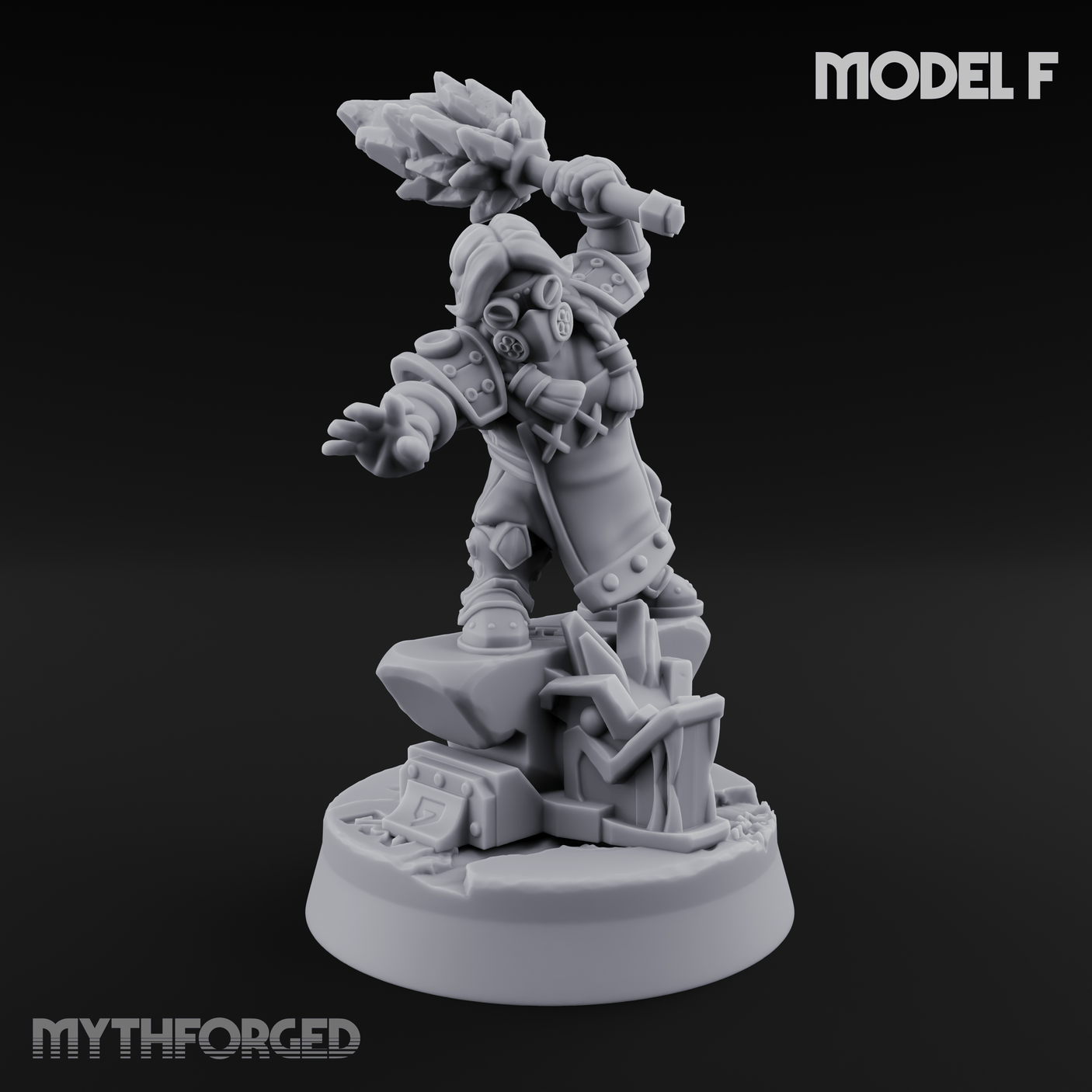 Smoke Venting Dwarf Gadgeteer Miniature for Dungeons and Dragons, Pathfinder or other TTRPGs