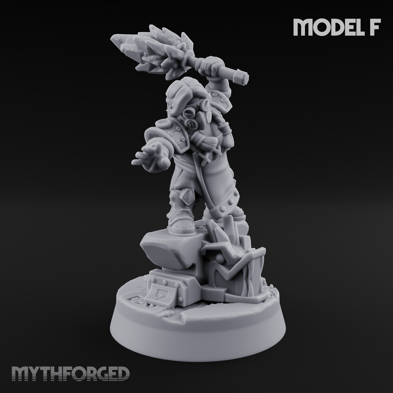 Smoke Venting Dwarf Gadgeteer Miniature for Dungeons and Dragons, Pathfinder or other TTRPGs
