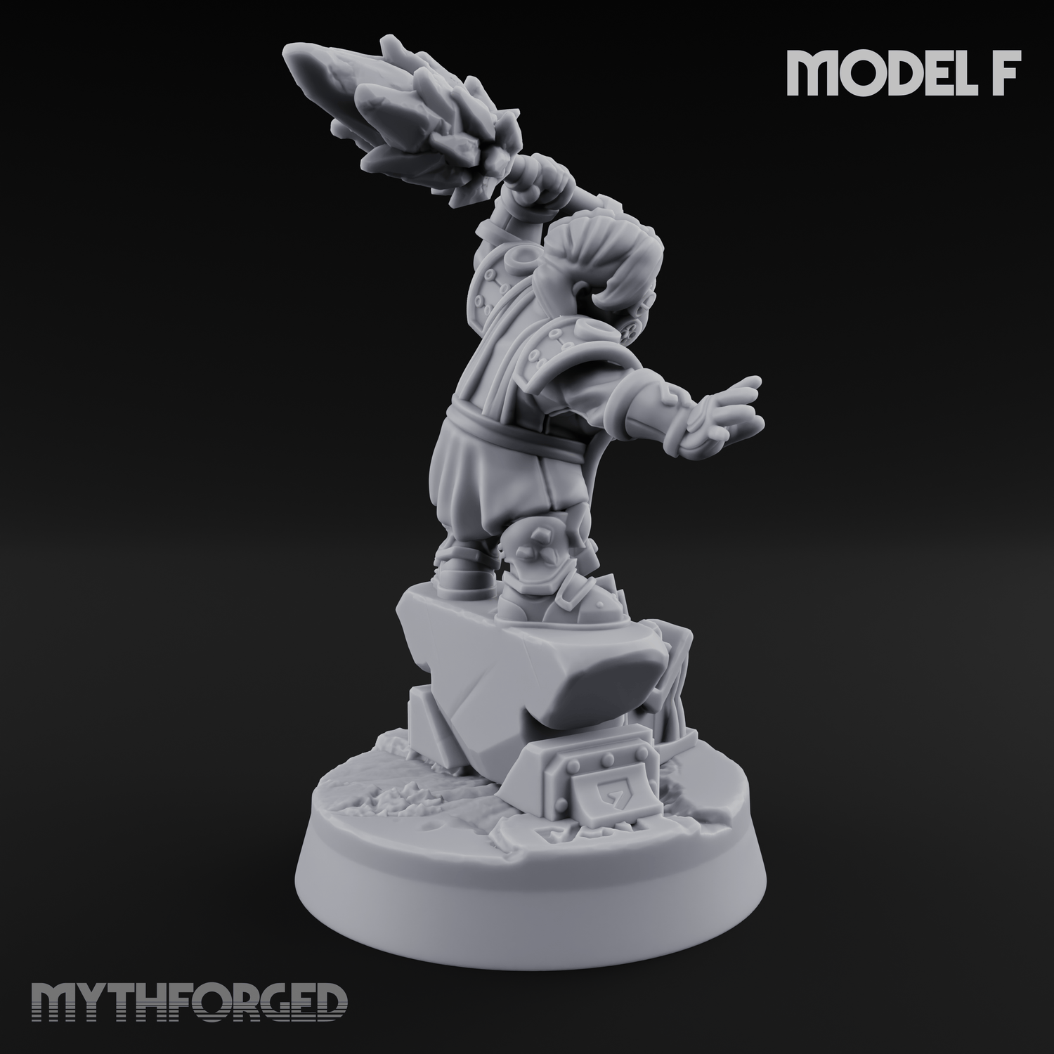 Smoke Venting Dwarf Gadgeteer F Miniature for Dungeons and Dragons, Pathfinder or other TTRPGs