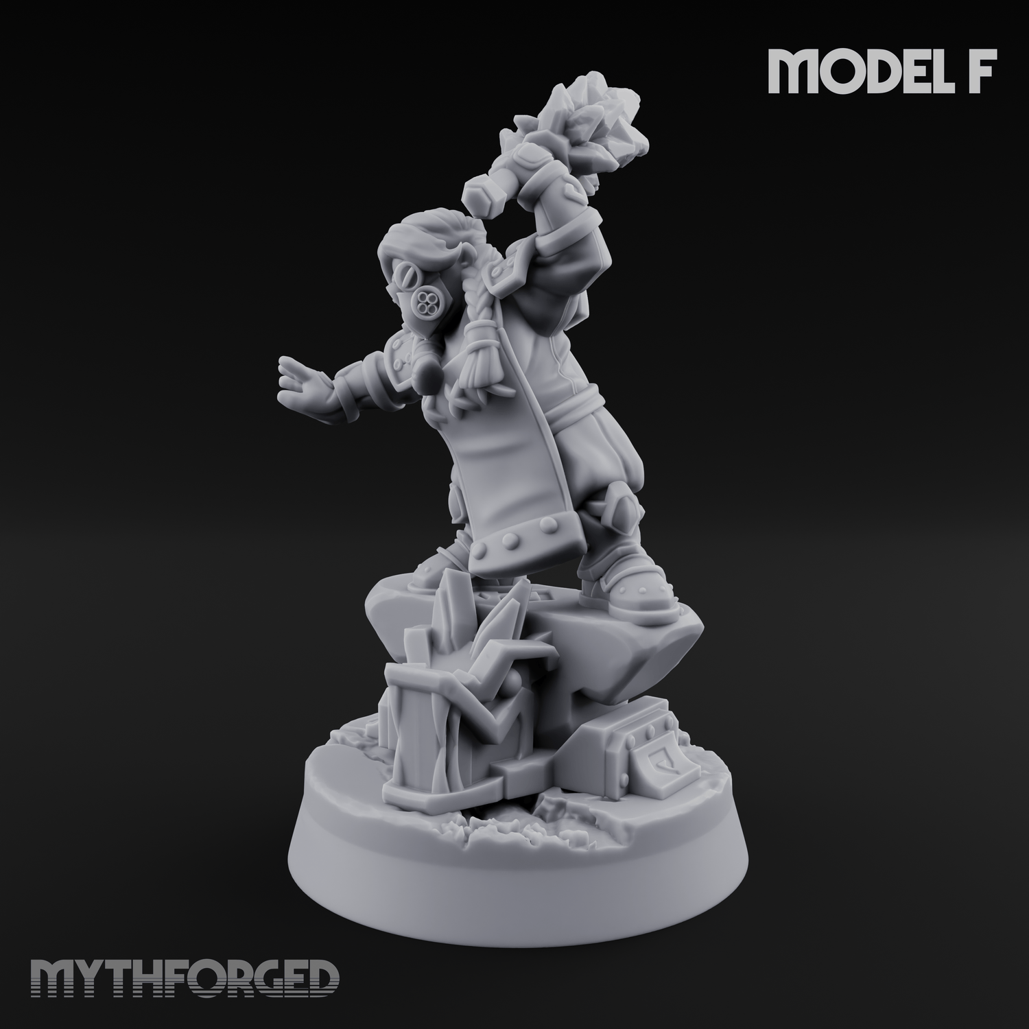 Smoke Venting Dwarf Gadgeteer F Miniature for Dungeons and Dragons, Pathfinder or other TTRPGs