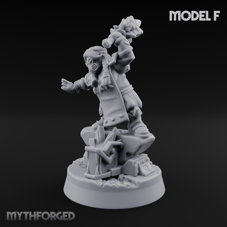 Smoke Venting Dwarf Gadgeteer F Miniature for Dungeons and Dragons, Pathfinder or other TTRPGs