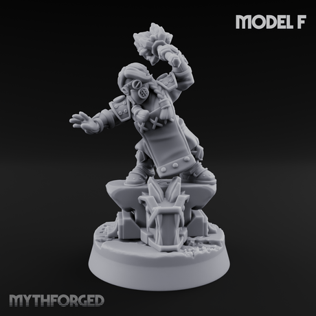 Smoke Venting Dwarf Gadgeteer F Miniature for Dungeons and Dragons, Pathfinder or other TTRPGs