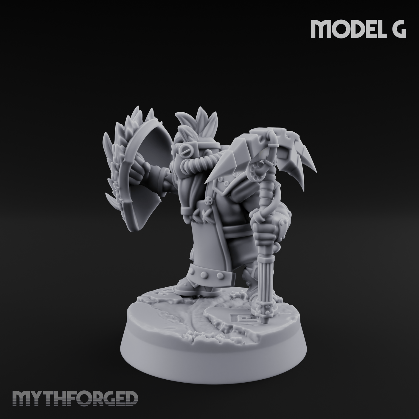 Smoke Venting Dwarf Gadgeteer G Miniature for Dungeons and Dragons, Pathfinder or other TTRPGs