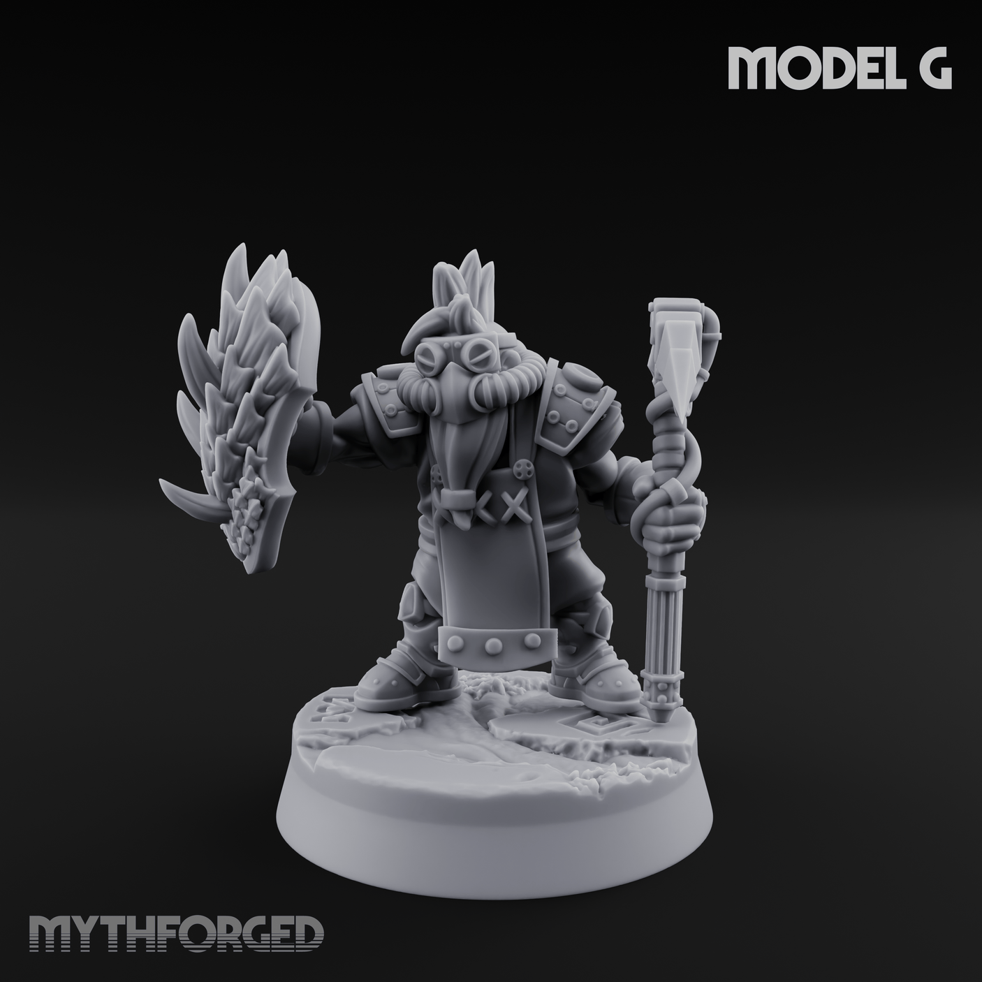 Smoke Venting Dwarf Gadgeteer G Miniature for Dungeons and Dragons, Pathfinder or other TTRPGs