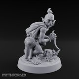 Crouching And Scheming Goblin Rogue Skulker Miniature for Dungeons and Dragons, Pathfinder or other TTRPGs
