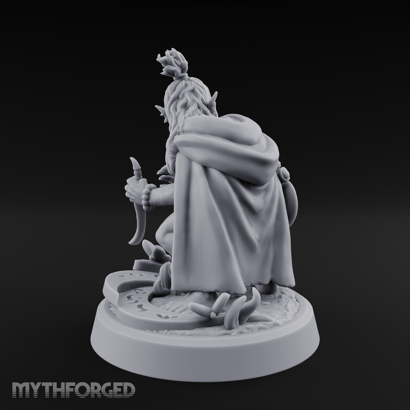 Crouching And Scheming Goblin Rogue Skulker Miniature for Dungeons and Dragons, Pathfinder or other TTRPGs