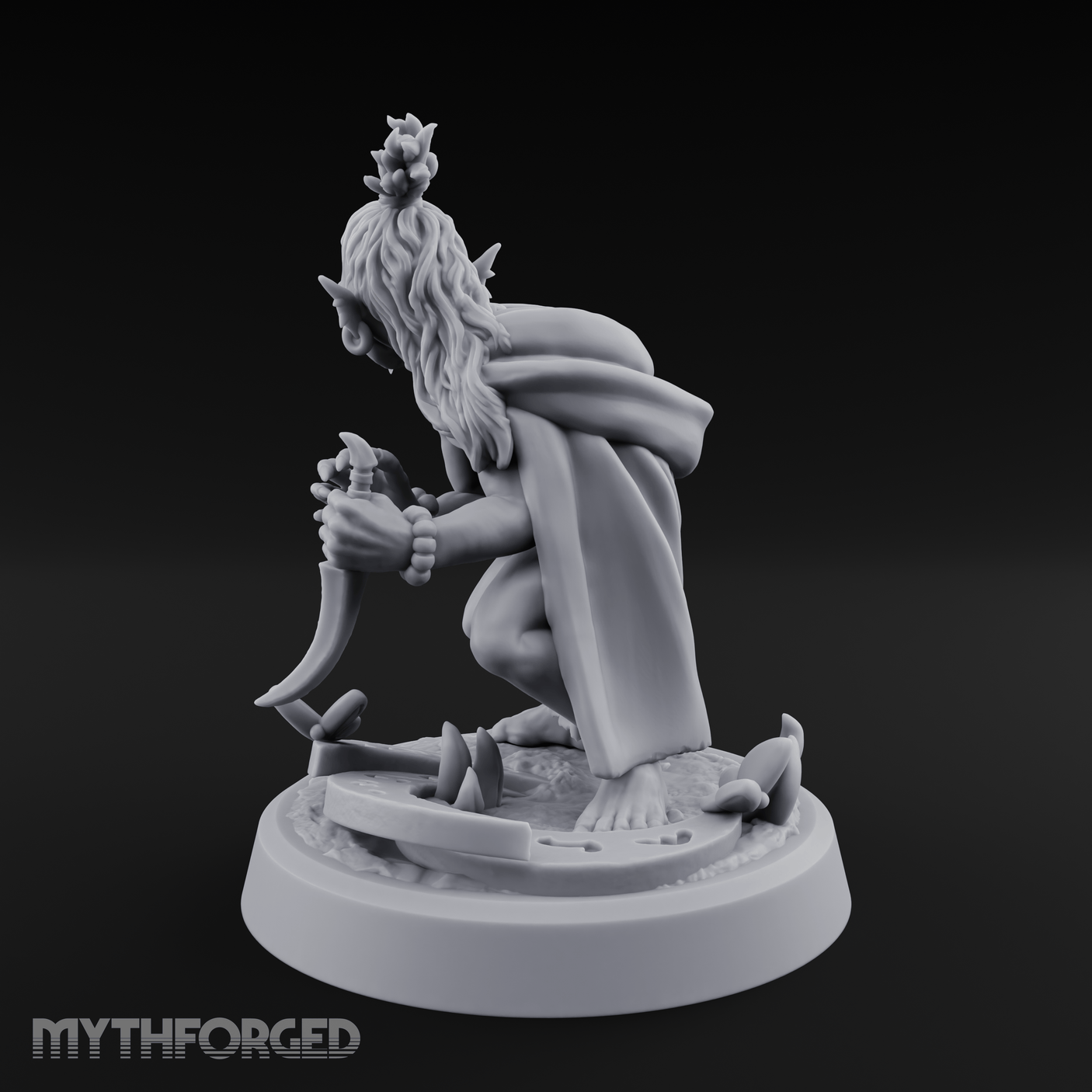 Crouching And Scheming Goblin Rogue Skulker Miniature for Dungeons and Dragons, Pathfinder or other TTRPGs