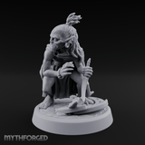Crouching And Scheming Goblin Rogue Skulker Miniature for Dungeons and Dragons, Pathfinder or other TTRPGs