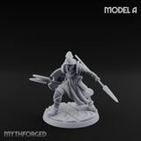 Spear And Shield Lunging Human Spear Warrior Model A Miniature for Dungeons and Dragons, Pathfinder or other TTRPGs