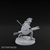 Spear And Shield Lunging Human Spear Warrior Model A Miniature for Dungeons and Dragons, Pathfinder or other TTRPGs